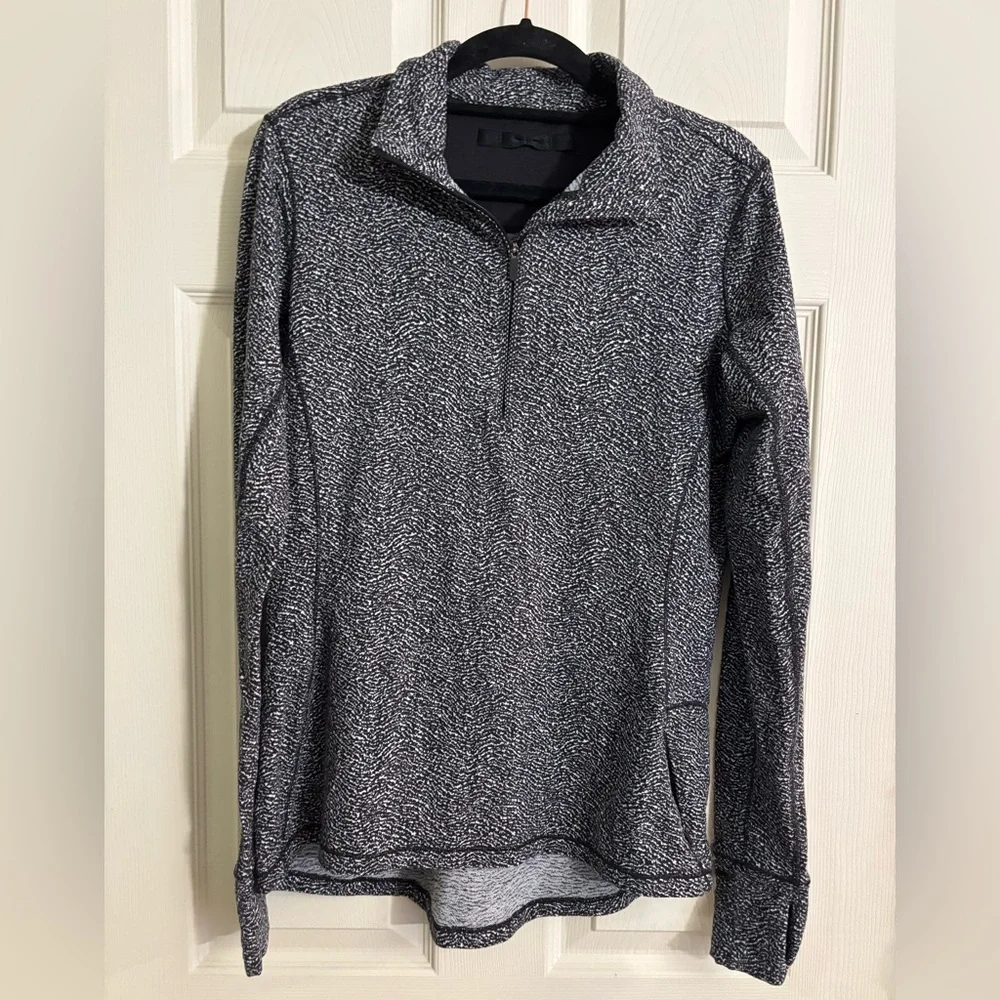 lululemon athletica Outrun Women's Black Heather Quarter-Zip Active Run Pullover